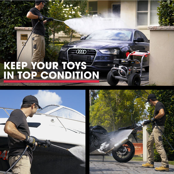 Jet Usa 7Hp 4800Psi Petrol High Pressure Washer 4 Stroke Engine Gun Water Cleaner Gurney 9M Hose Pressure Washers