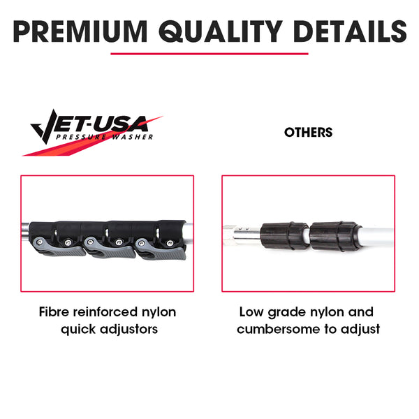 Jet Usa 4000Psi 5.5M Long Telescopic Universal Pressure Washer Cleaner Pole Wand Extension Lance Pressure Washer Accessories