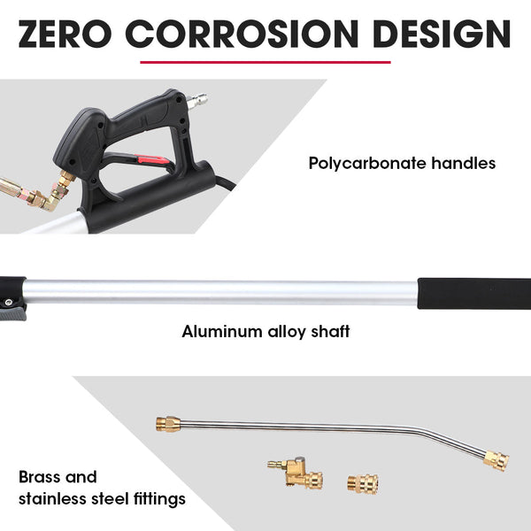 Pressure Washer Accessories Jet Usa 4000Psi 5.5M Long Telescopic Universal Pressure Washer Cleaner Pole Wand Extension Lance