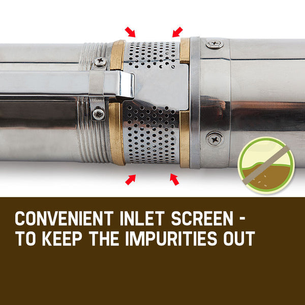 1Hp Submersible Bore Water Pump Deep Well Irrigation Stainless Steel 240V Water Pumps & Pressure Tanks
