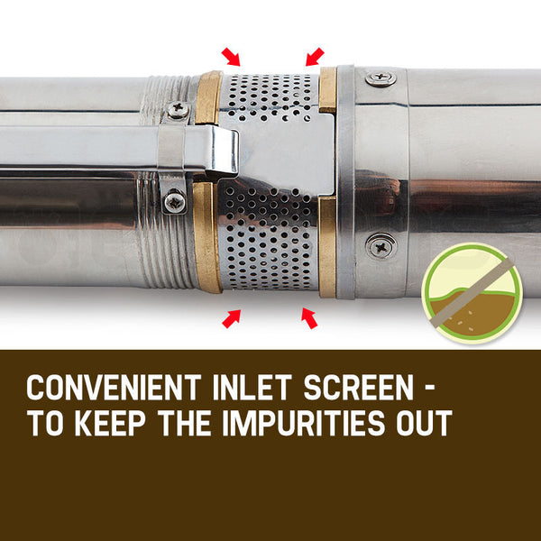 Protege 2Hp Submersible Bore Water Pump Well Irrigation Stainless Steel 240V Deep Water Pumps & Pressure Tanks