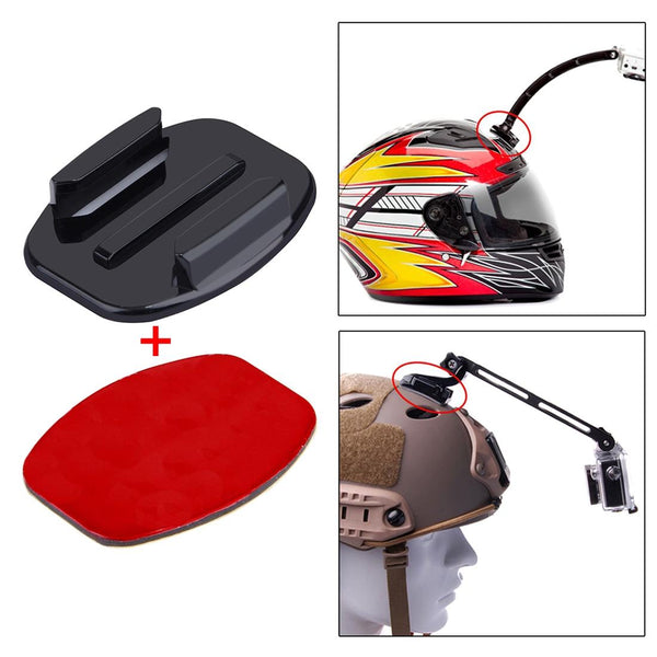 2 Flat Surface Mounts + Adhesive Stickers For Action Cameras Jaws Flex Clamp Gopro Hero12 Tripod Mount Accessories