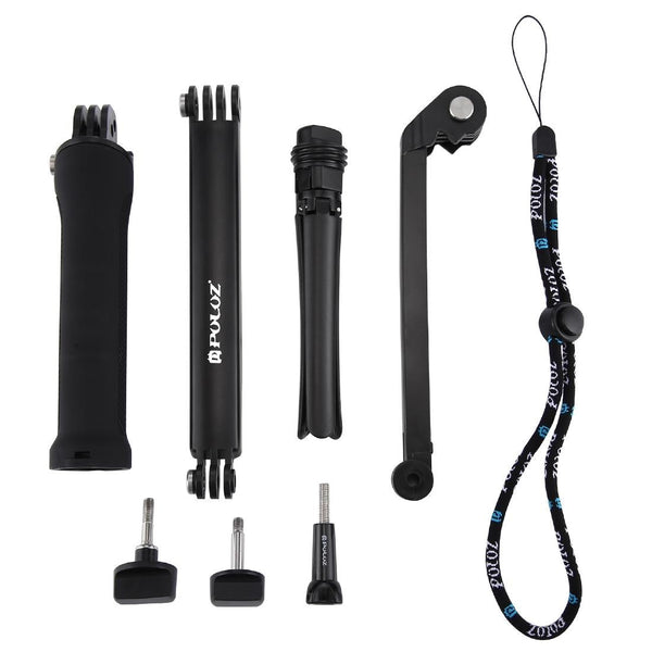 Foldable 3 Way Tripod Selfie Stick For Action Cameras 20 58Cm Length Tripods & Monopods