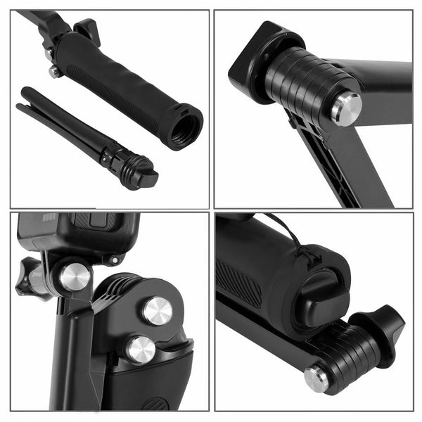 Foldable 3 Way Tripod Selfie Stick For Action Cameras 20 58Cm Length Tripods & Monopods
