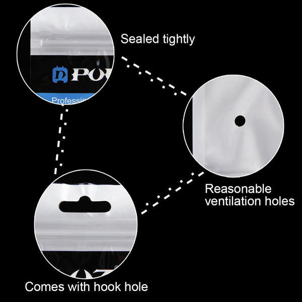 Veile Studios 10 Pack Clear Front White Pearl Jewelry Zip Lock Bags 34.5Cm X 9Cm With Hang Hole Jewellery Holders & Organisers