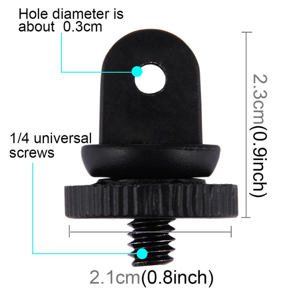 Universal 1/4 Screw Tripod Mount Adapter For Action Cameras 3.9Mm Hole 2.2Cm Diameter Tripod Mount Accessories