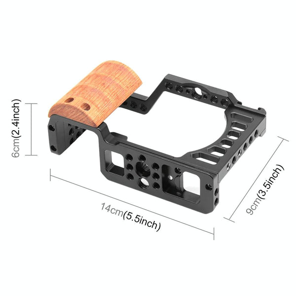 Wood Handle Metal Camera Cage For Sony Alpha 7C Stabilizer Rig Camera Cases Bags & Covers
