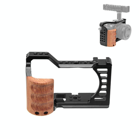 Wood Handle Metal Camera Cage For Sony Alpha 7C Stabilizer Rig Camera Cases Bags & Covers