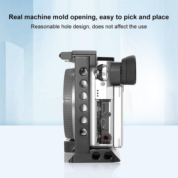 Wood Handle Metal Camera Cage For Sony A6400 A6300 A6100 A6000 Stabilizer Rig Stabilizers