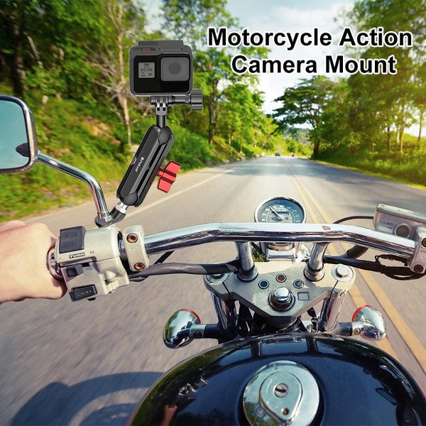 Cnc Metal Motorcycle Rearview Arm Mount For Action Cameras Bike Camera Holders Mounts