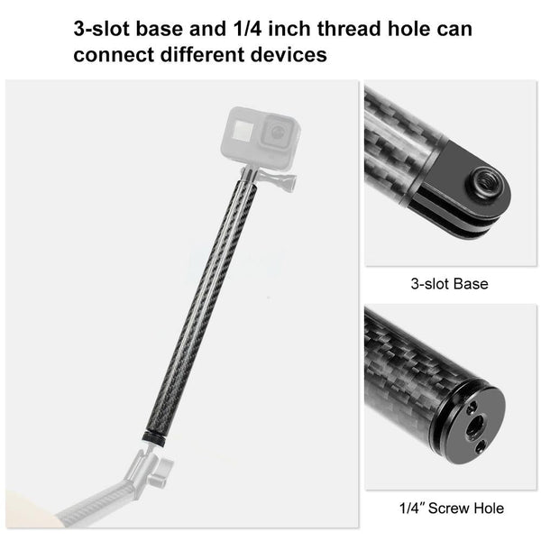 Lightweight Selfie Stick For Action Cameras Aluminum / Carbon Fiber Selfie Sticks