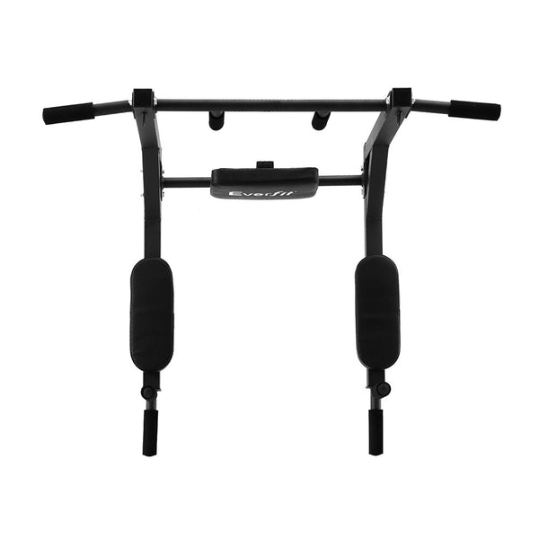 Everfit Pull Up Bar Dip Station Multi Gym 150Kg Home Power Black Red Pull Up Bars