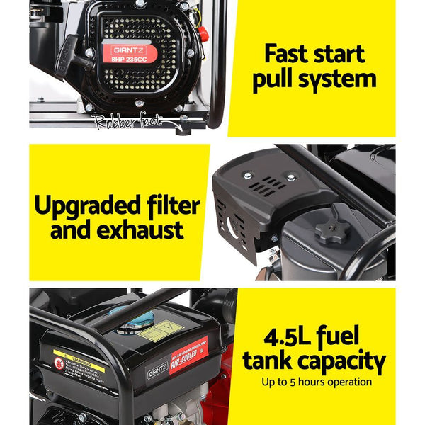 Giantz Petrol Water Pump 2" Transfer High Flow Fire Fighting Irrigation Water Pumps