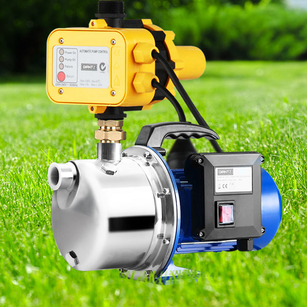 Giantz Garden Water Pump Jet High Pressure Controller Stage Irrigation 4600L/H Water Pumps & Pressure Tanks
