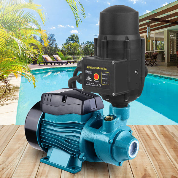 Giantz Peripheral Water Pump Garden Boiler Car Wash Auto Irrigation Qb60 Black Water Pumps & Pressure Tanks
