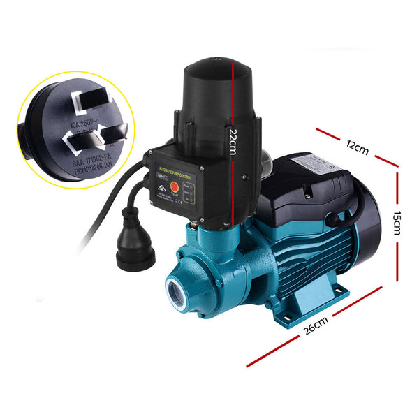 Giantz Peripheral Water Pump Garden Boiler Car Wash Auto Irrigation Qb60 Black Water Pumps & Pressure Tanks