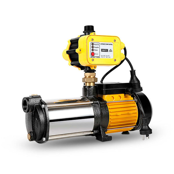 Giantz Garden Water Pump High Pressure 1100 2000W Max 4 Stage Tank Irrigation Yellow Water Pumps & Pressure Tanks