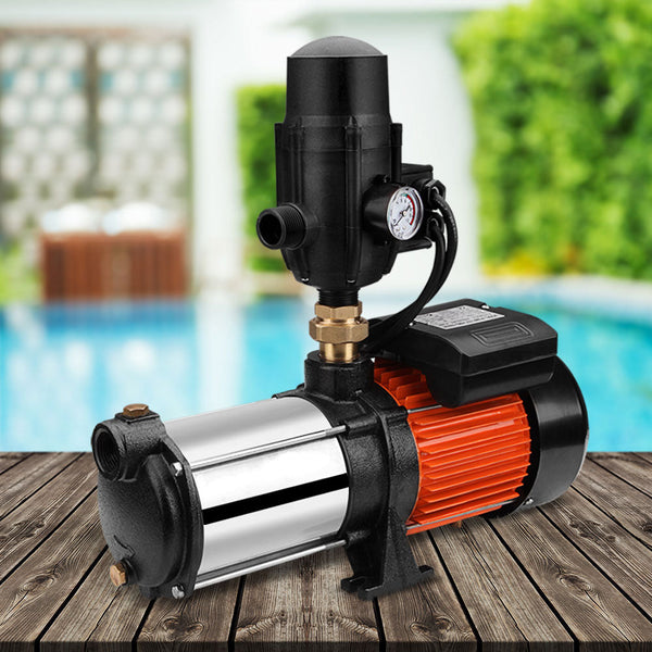 Giantz Garden Water Pump High Pressure 1800W 5 Stage Tank Irrigation Black Water Pumps & Pressure Tanks
