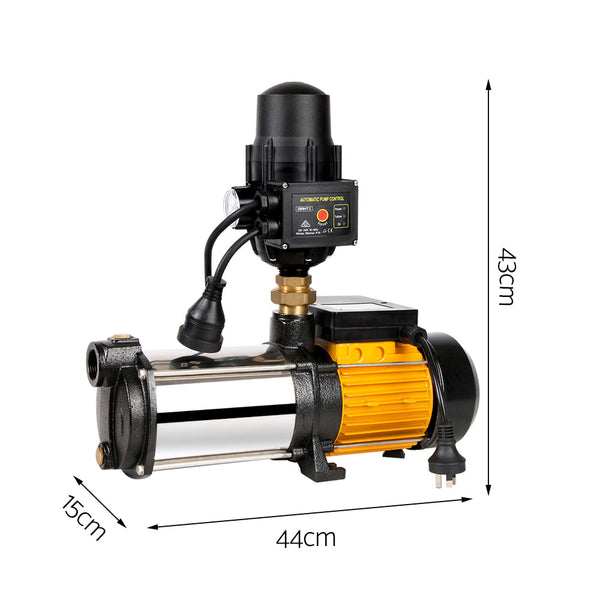 Giantz Garden Water Pump High Pressure 2500W Max. 5 Stage Tank Irrigation Black Water Pumps & Pressure Tanks