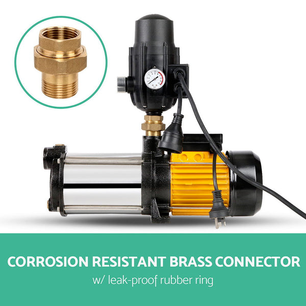 Giantz Garden Water Pump High Pressure 2500W Max. 5 Stage Tank Irrigation Black Water Pumps & Pressure Tanks