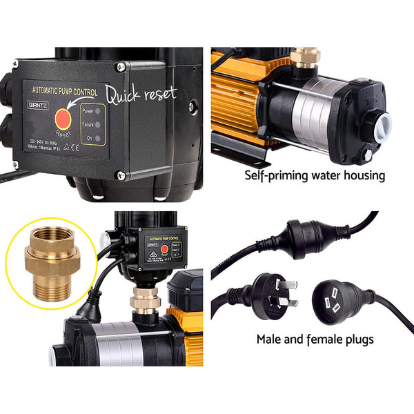 Giantz Garden Water Pump High Pressure 2000W Max. 5 Stage Tank Irrigation Black Water Pumps & Pressure Tanks