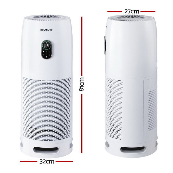 Devanti Air Purifier 4 Layer Hepa Filter White Air Purifiers