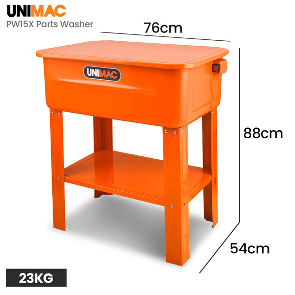 Unimac 86L Heavy Duty Multi Purpose Auto Parts Washer With Removable Work Shelf Basket Other Shop Equipment