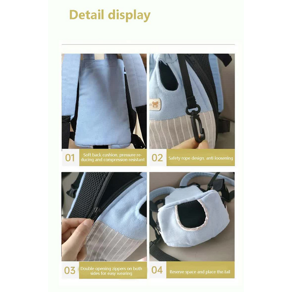 Elosung Size Xl Beige Brown Patchwork Pet Backpack Dog Carrier Cat Travel Bag Breathable Portable & Hands Free Four Leg Design Pet Transport