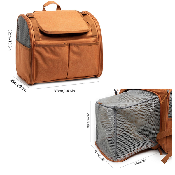 Grey Pet Carrier Backpack Comfortable And Stylish For Cats Small Dogs Pet Transport