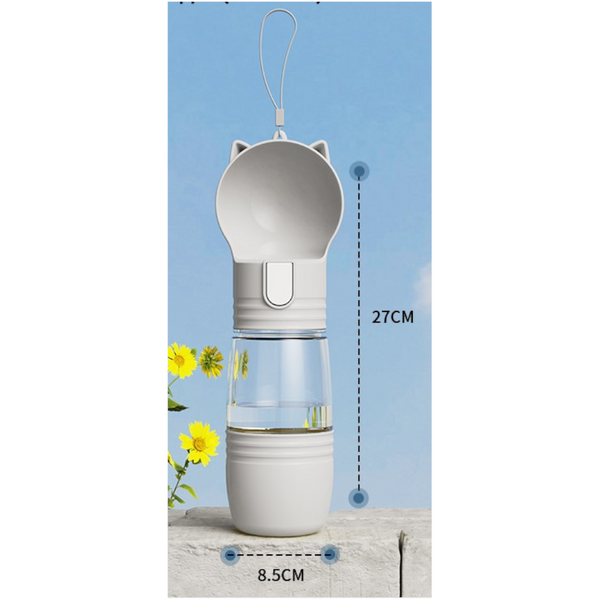 Elosung Pet Outdoor Water Food Integrated Cup Grey 8.5 * 27Cm Dishes Feeders & Fountains