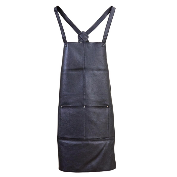 Pierre Cardin Professional Leather Apron Butcher Woodwork Hairdressing Barber Chef Black Aprons