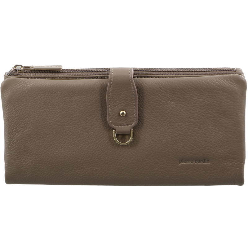 Pierre Cardin Women Rfid Italian Leather Wallet Purse Credit Holder Taupe Wallets