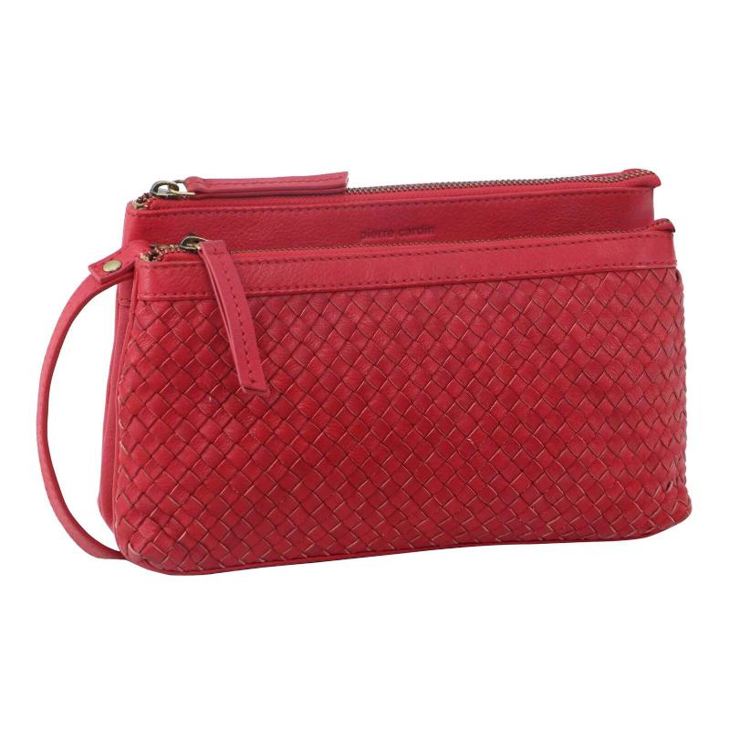 Pierre Cardin Woven Ladies Crossbody/ Clutch Bag Red Women's Bags & Handbags