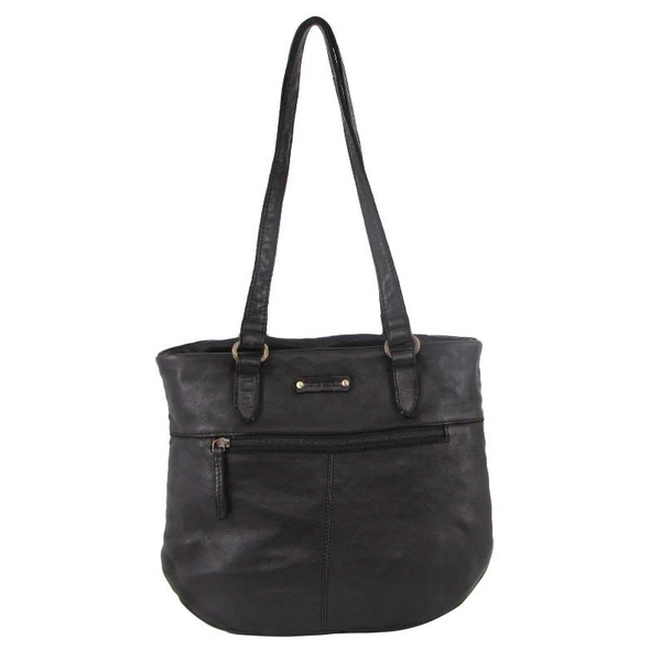 Pierre Cardin Woven Leather Ladies Shoulder Bag Black Women's Bags & Handbags