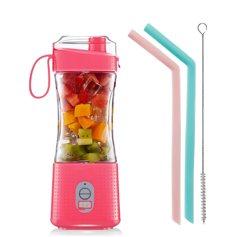 Mini Juicer Red Blender Rechargeable Bottle Shaker 380Ml Juicers