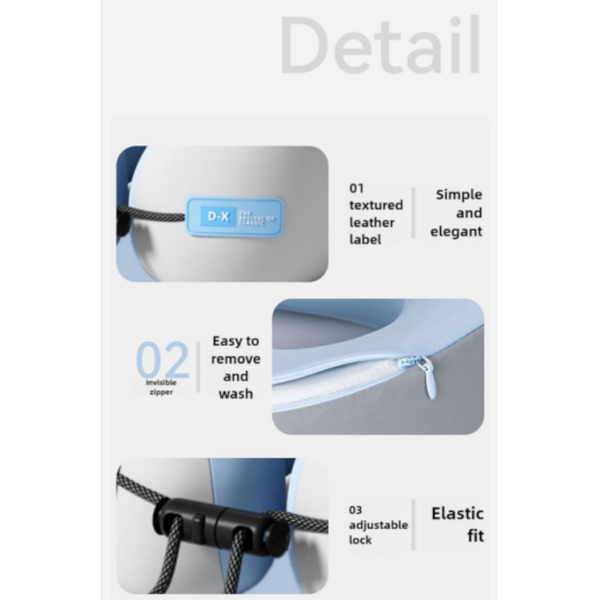 Elosung Pink And Grey Portable U Shaped Memory Foam Travel Pillow Ergonomic Neck Support For Airplane Car Office Lightweight & Compact With Storage Bo