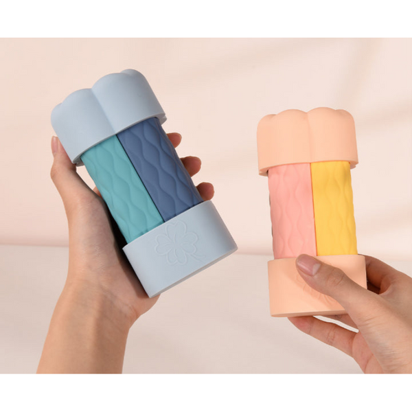 Pink Combination Travel Silicone Reusable Bottles Set 4 In 1 Containers For Shampoo And Shower Gel Tpr+Pe Material Compact Leak Proof Travel Bottles &