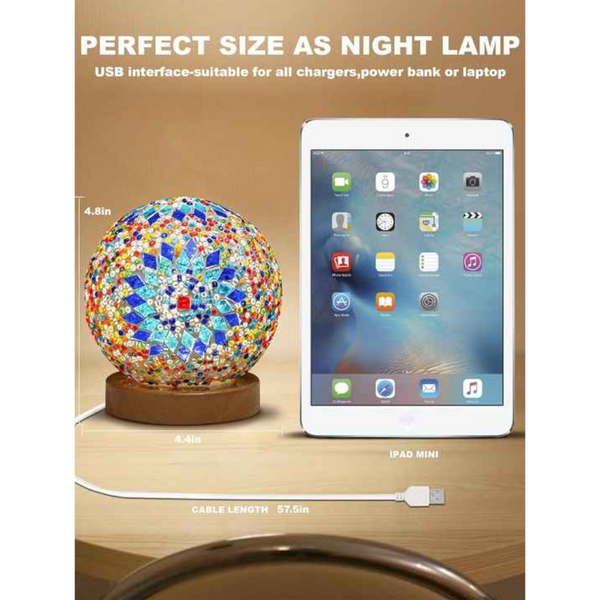 Elosung Pink Diamond Pattern Handmade Mosaic Glass Lamp Vibrant Decorative Table Light Lamps