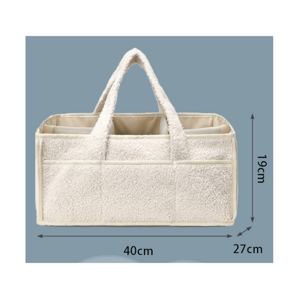 Pink Large Plush Nappy Caddy Organiser Portable Diaper Storage Bin & Nursery Tote Bag Nappy Bags