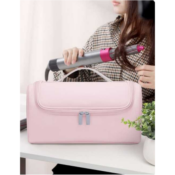 Elosung Pink Portable Hair Styling Tool Organizer Travel Storage Bag With Compartments Storage Bags