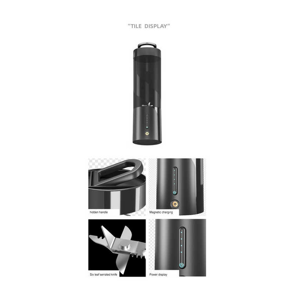 Elosung Pink Portable Juicer Magnetic Charging Fresh Blender Multifunctional Ice Crushing Fruit Mixer Handheld Blenders