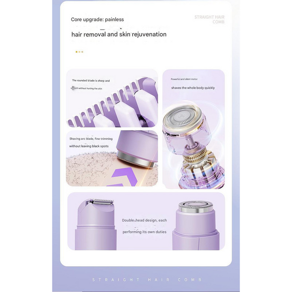 Elosung Pink Portable Wireless Electric Hair Remover Dual Head Rechargeable Mini Shaver For Women's Sensitive Areas Women's Shavers