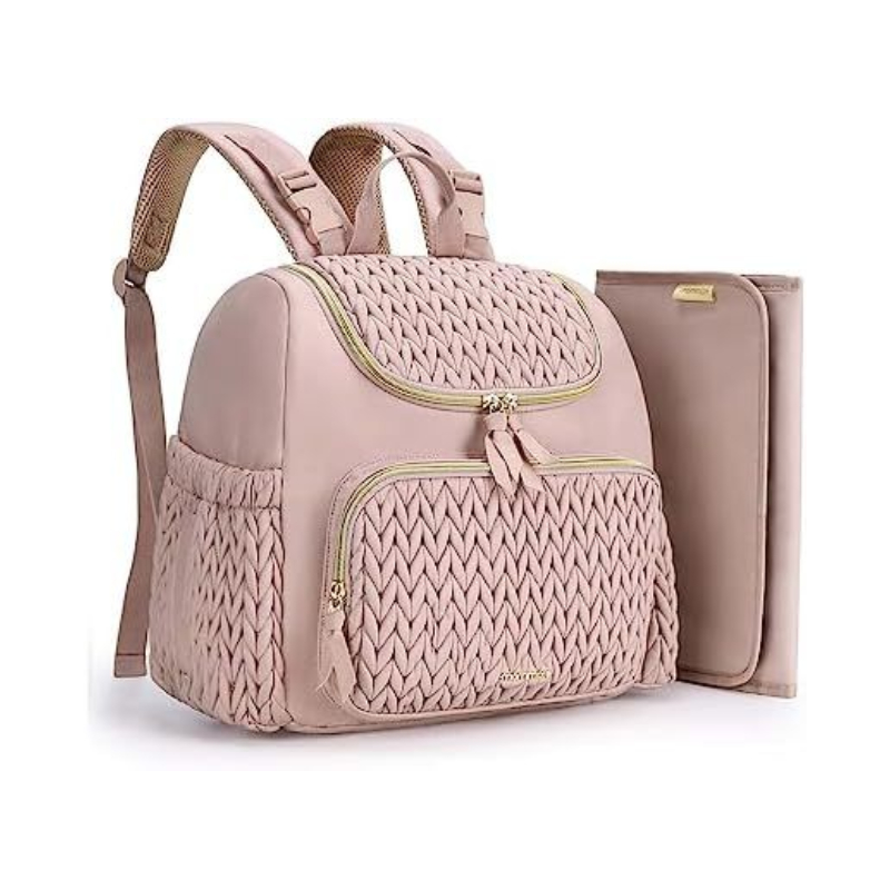 Elosung Pink Travel Backpack With Diaper Changing Mat Small Size Insulated Pocketperfect For Moms On The Go Women Backpacks