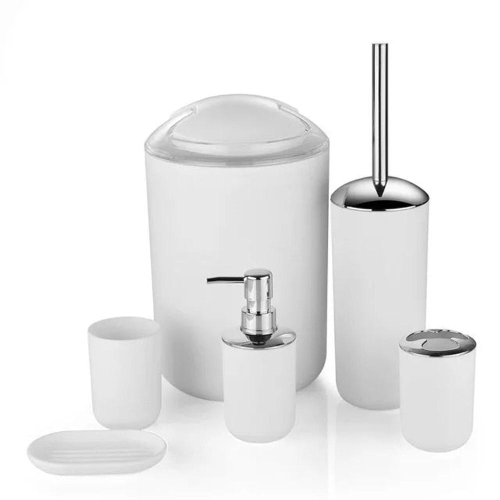 Plastic Bathroom Accessories Set White Toilet Brush Soap Dish Toothpaste Dispenser Other Bathroom Accessories