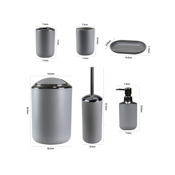 Plastic Bathroom Accessories Set Toilet Brush Soap Dish Toothpaste Dispenser Trash Other Bathroom Accessories