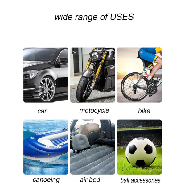 Elosung 12V Tire Inflator With Led Light 120W Air Compressor For Cars Motorcycles Bikes And Inflatables Deflators