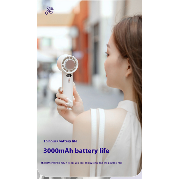 Handheld Turbo Fan With Wind Speeds And 3000Mah Battery Portable Fans