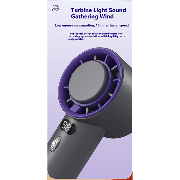 Handheld Turbo Fan With Wind Speeds And 3000Mah Battery Portable Fans