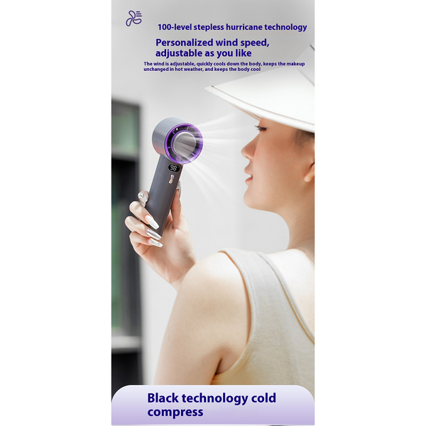 Handheld Turbo Fan With Wind Speeds And 3000Mah Battery Portable Fans