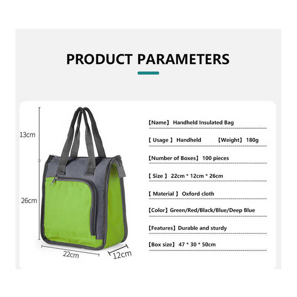 Elosung Navy Blue Portable Insulated Lunch Bag For Office Picnic And Grocery Use Lunchboxes